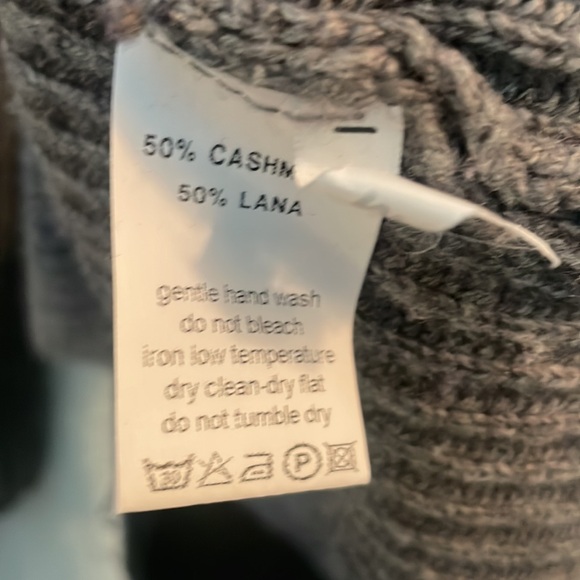 Deep V Cashmere Wool Blend Sweater - Picture 3 of 6